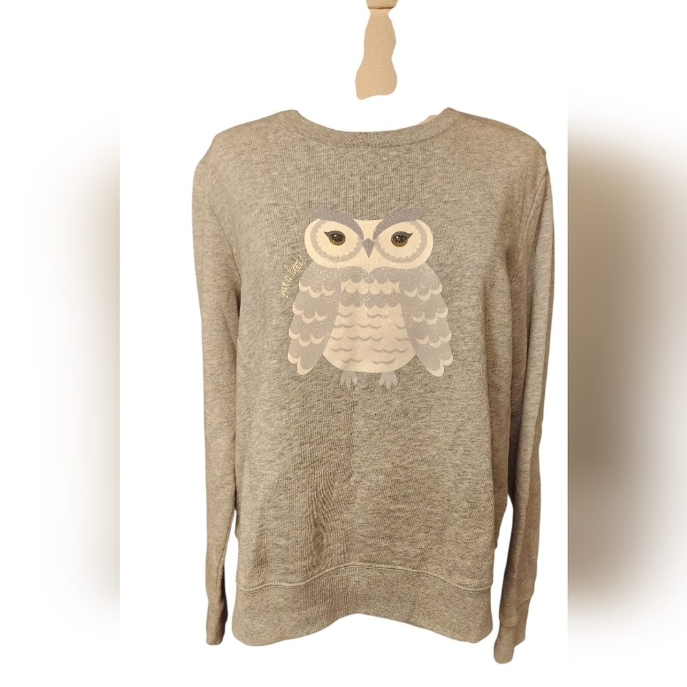 Kate Spade Broome Street Gray Owl Sweatshirt - Picture 5 of 9
